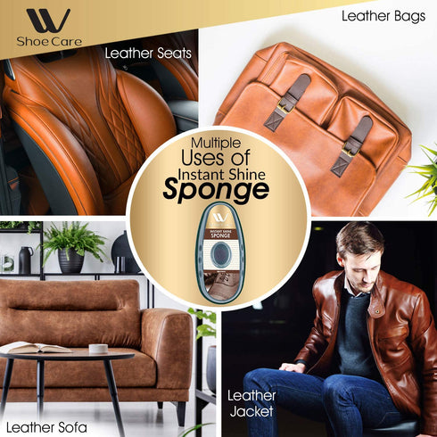 Instant Shine Sponge Brown - 0.37 fl oz | WBM SHOE CARE